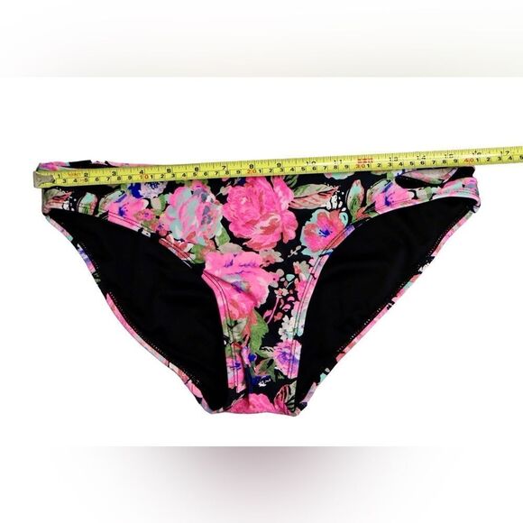 No Boundaries Pink Black Floral Bikini Swim 2pc Swimsuit LARGE Beach Cruise - Picture 9 of 14